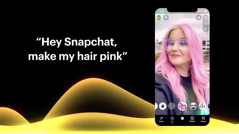 "Hey Snapchat. make my hair pink."