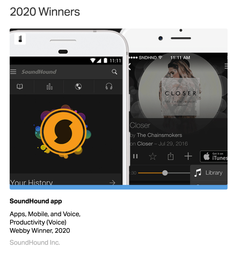 SoundHound App Webby Winner