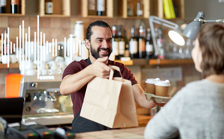 a person serving food