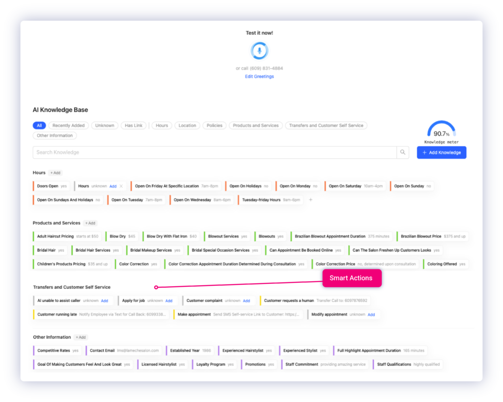 Smart Answering AI Knowledge Base