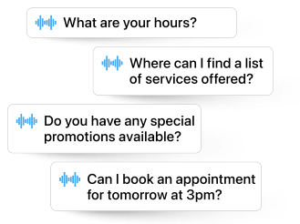 Caller's questions to Smart Answering service.