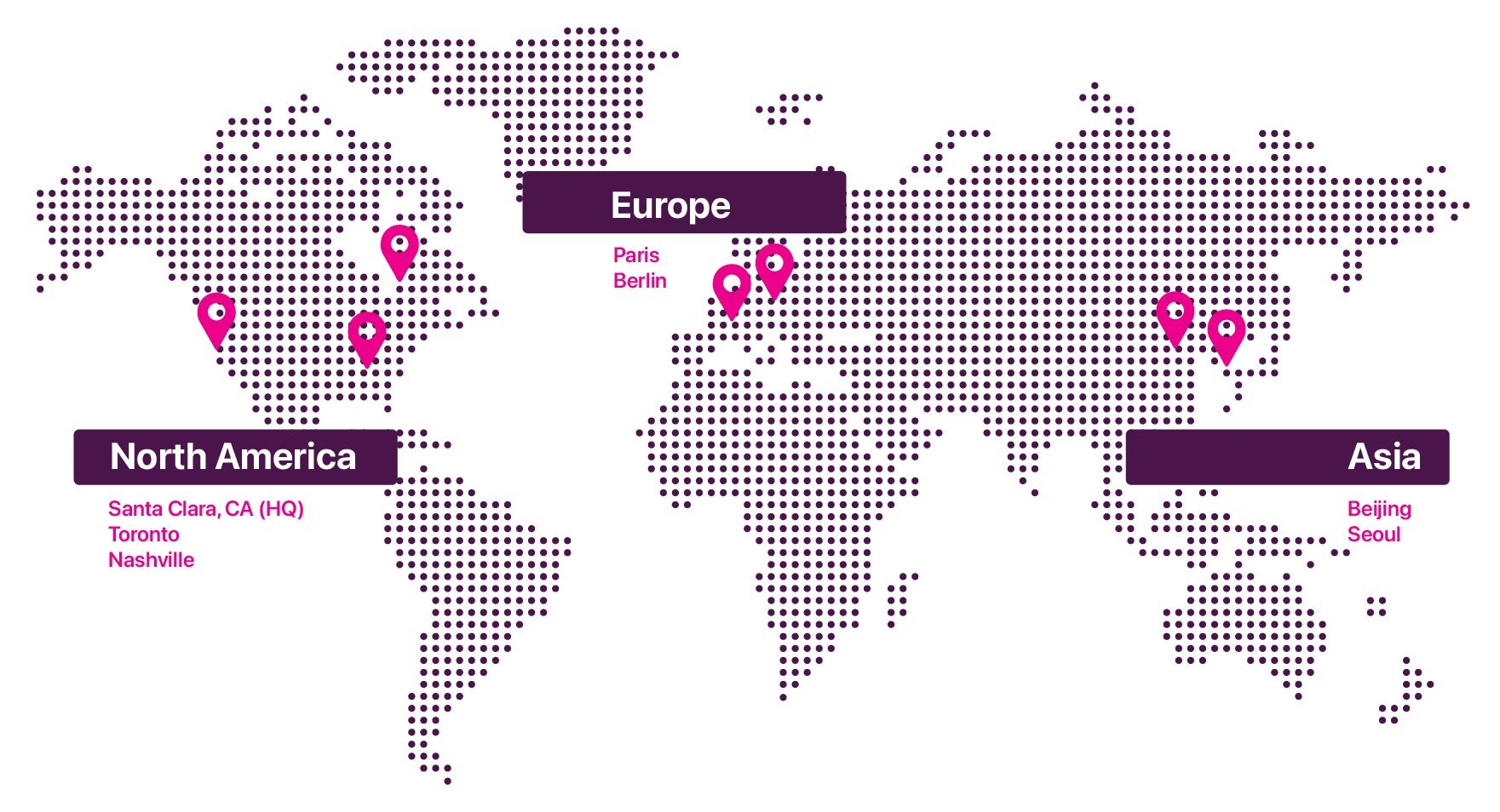 a map showing the locations of SoundHound