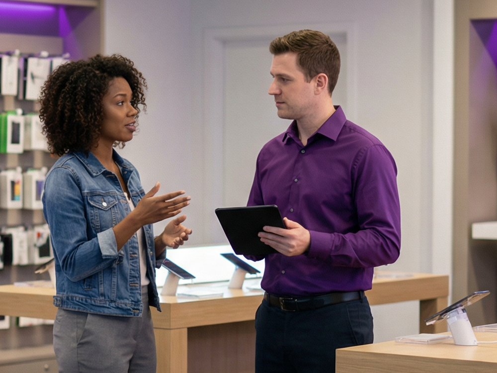 a man wearing a voice-enabled headset